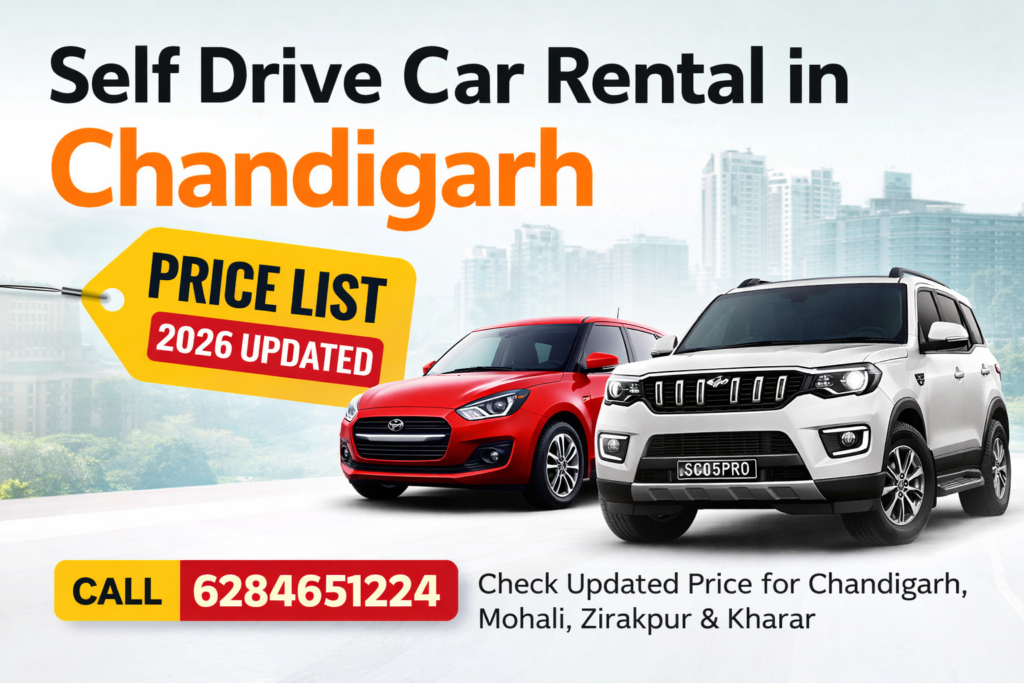 self drive car rental in chandigarh price list (2026 updated)